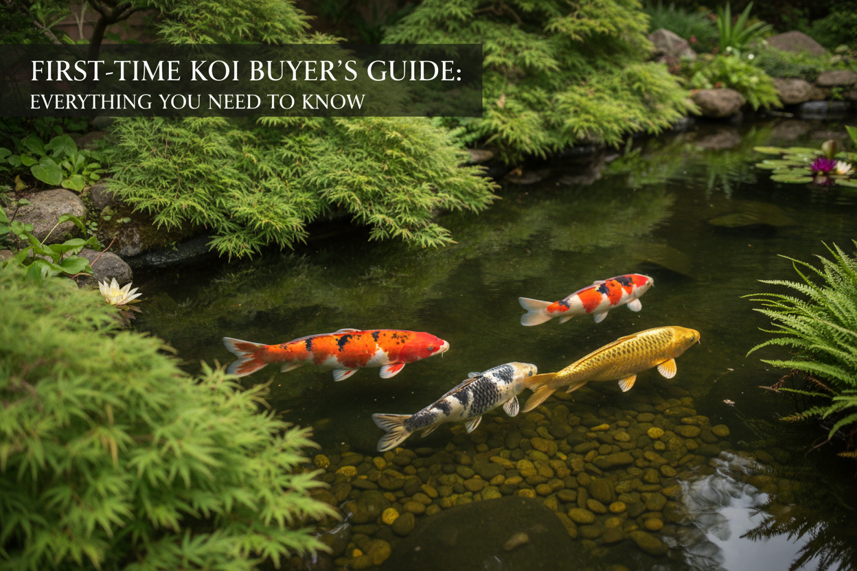 First-time koi buyer's guide — koi fish swimming in a clear pond