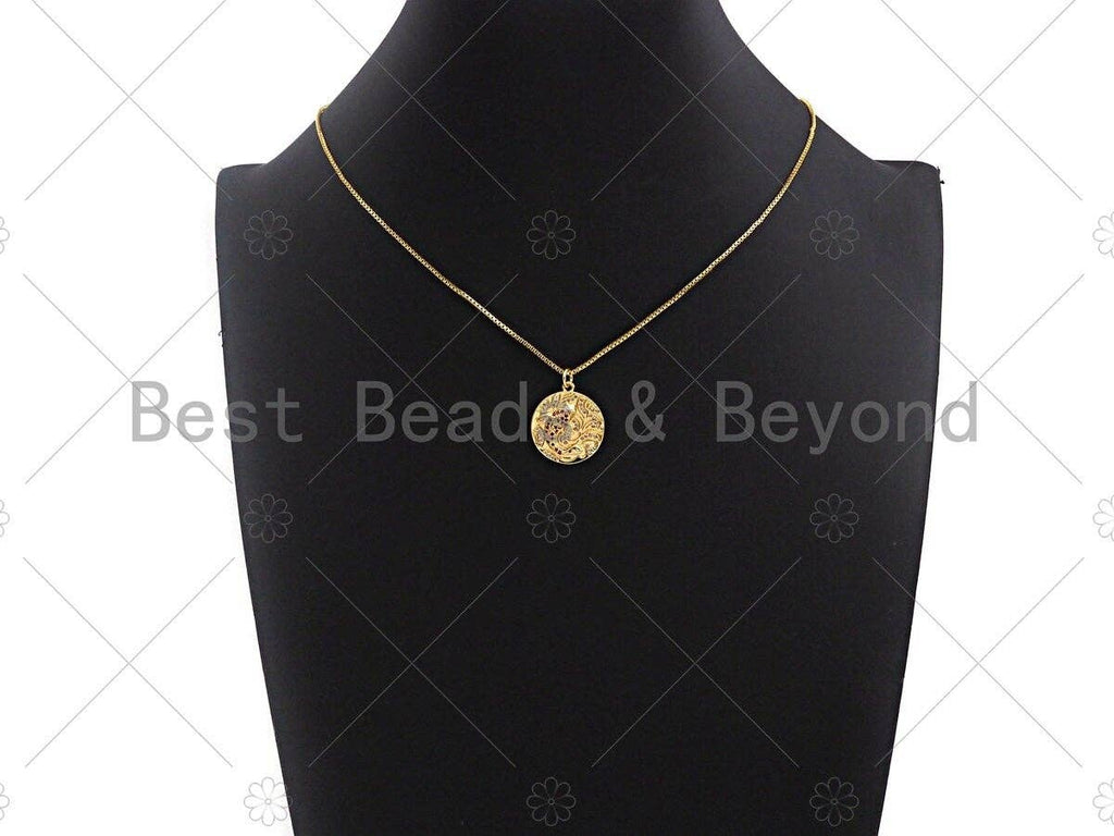 CZ Pave koi fish charm pendant, Gold Silver Rose gold Japanese koi Coin charm, Animal Jewelry,19mm,sku#Y251