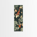 Koi Fish Swimming Gracefully Among Lotus Flowers – Framed Canvas Print Highlighting Skinny Art And Tall Art In Ukiyo-E Art And Japanese Style Art