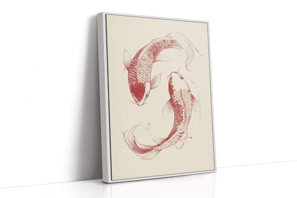 Yin-Yang Koi Fish – Minimalist Japanese Ink Wall Art