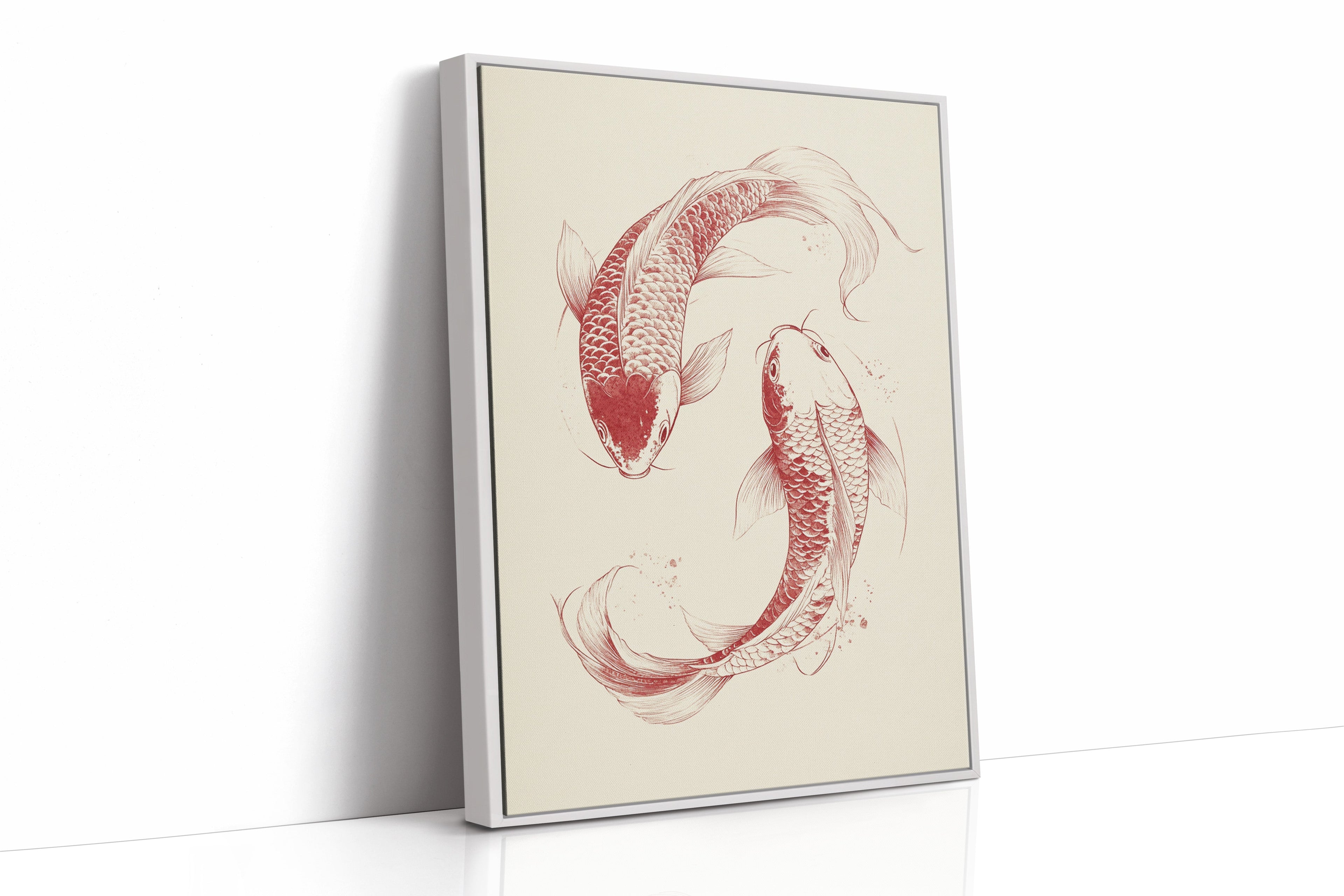 Yin-Yang Koi Fish – Minimalist Japanese Ink Wall Art