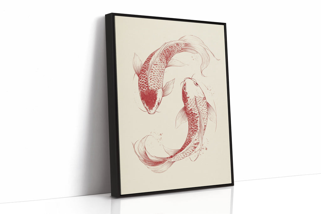 Yin-Yang Koi Fish – Minimalist Japanese Ink Wall Art