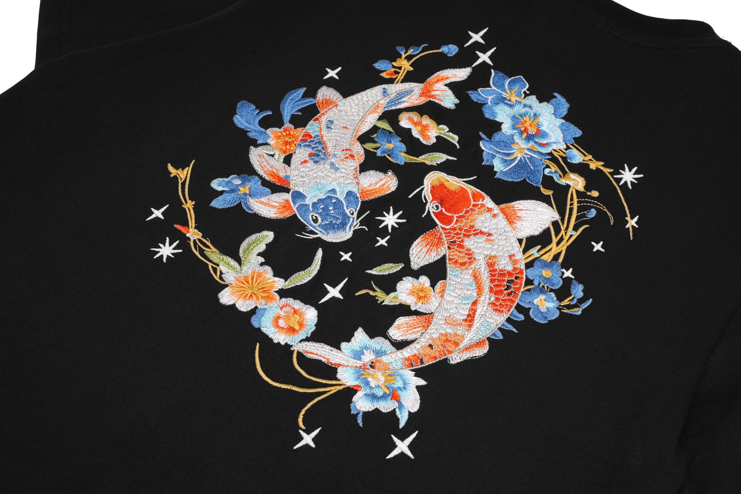 Rainbow Koi Fish Embroidered Tee