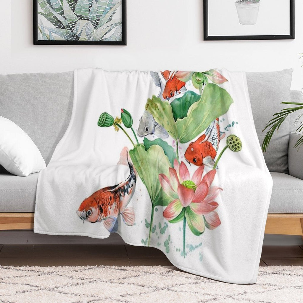 Koi Carp Fish Throw Blanket