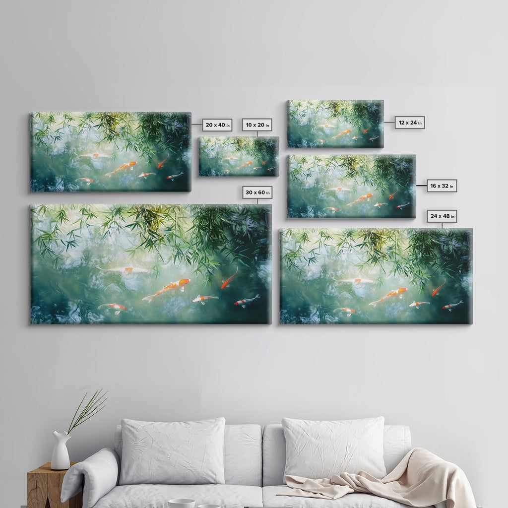 Koi Fish Swimming Canvas Print
