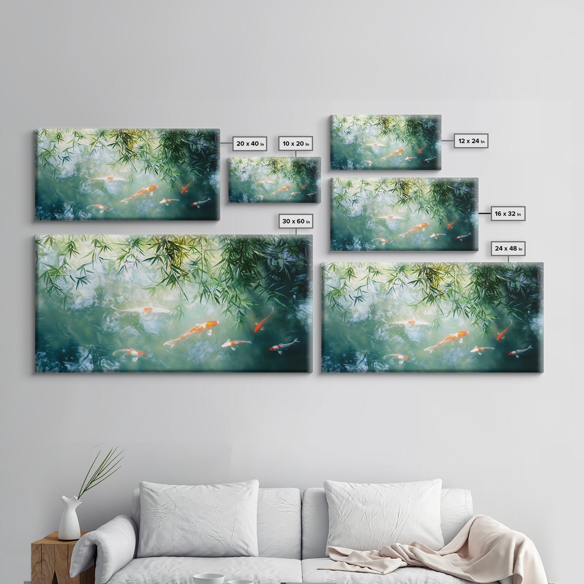 Koi Fish Swimming Canvas Print