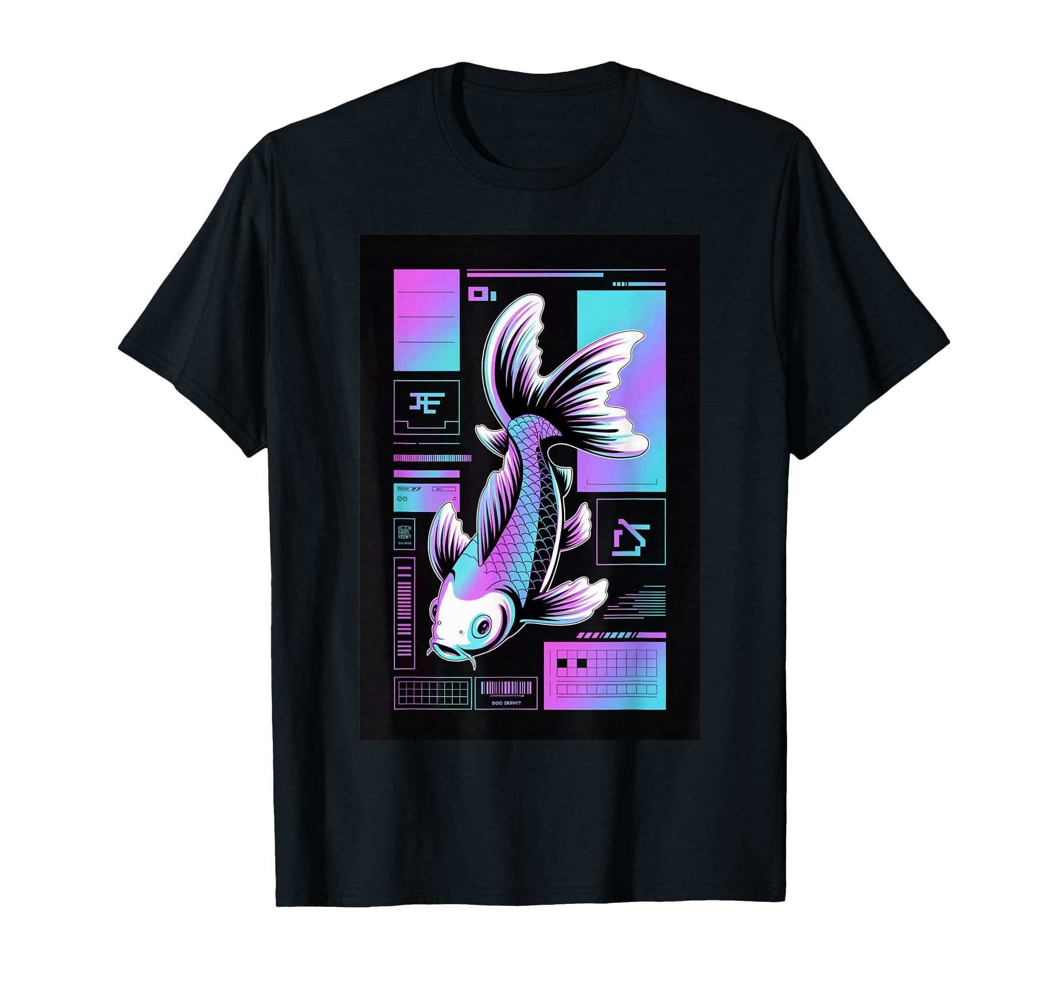 Cyberpunk Aquarium Koi Fish Vaporwave T-Shirt - Unique Graphic for Adults
