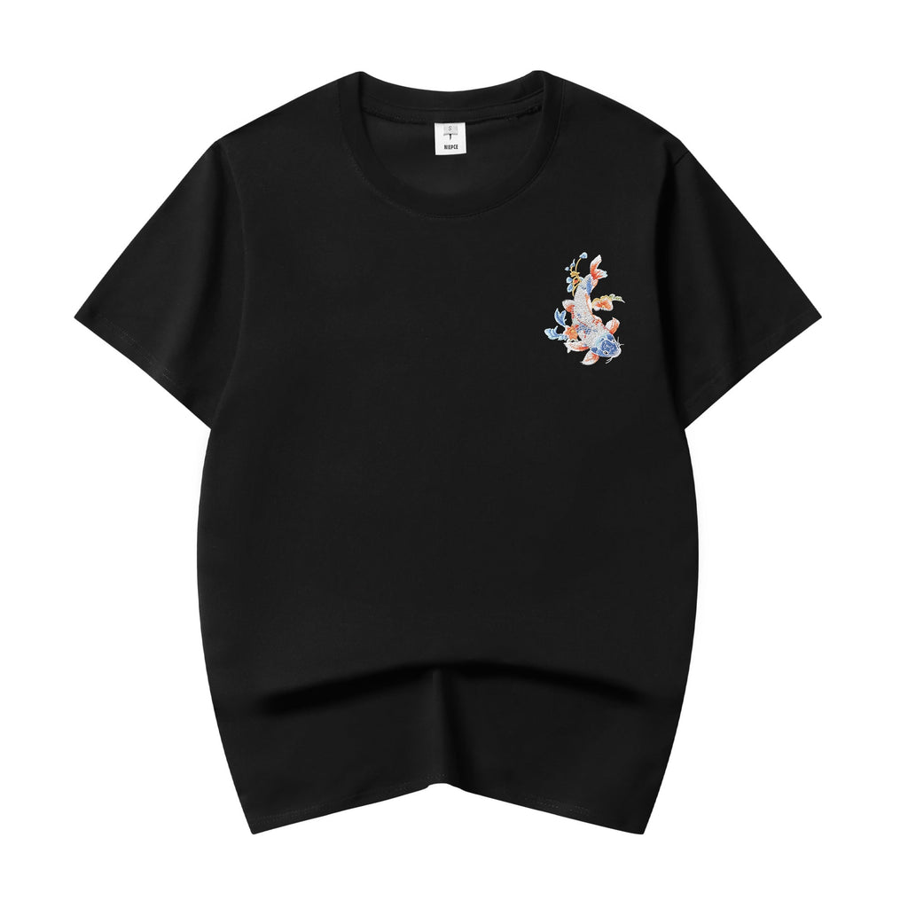 Rainbow Koi Fish Embroidered Tee