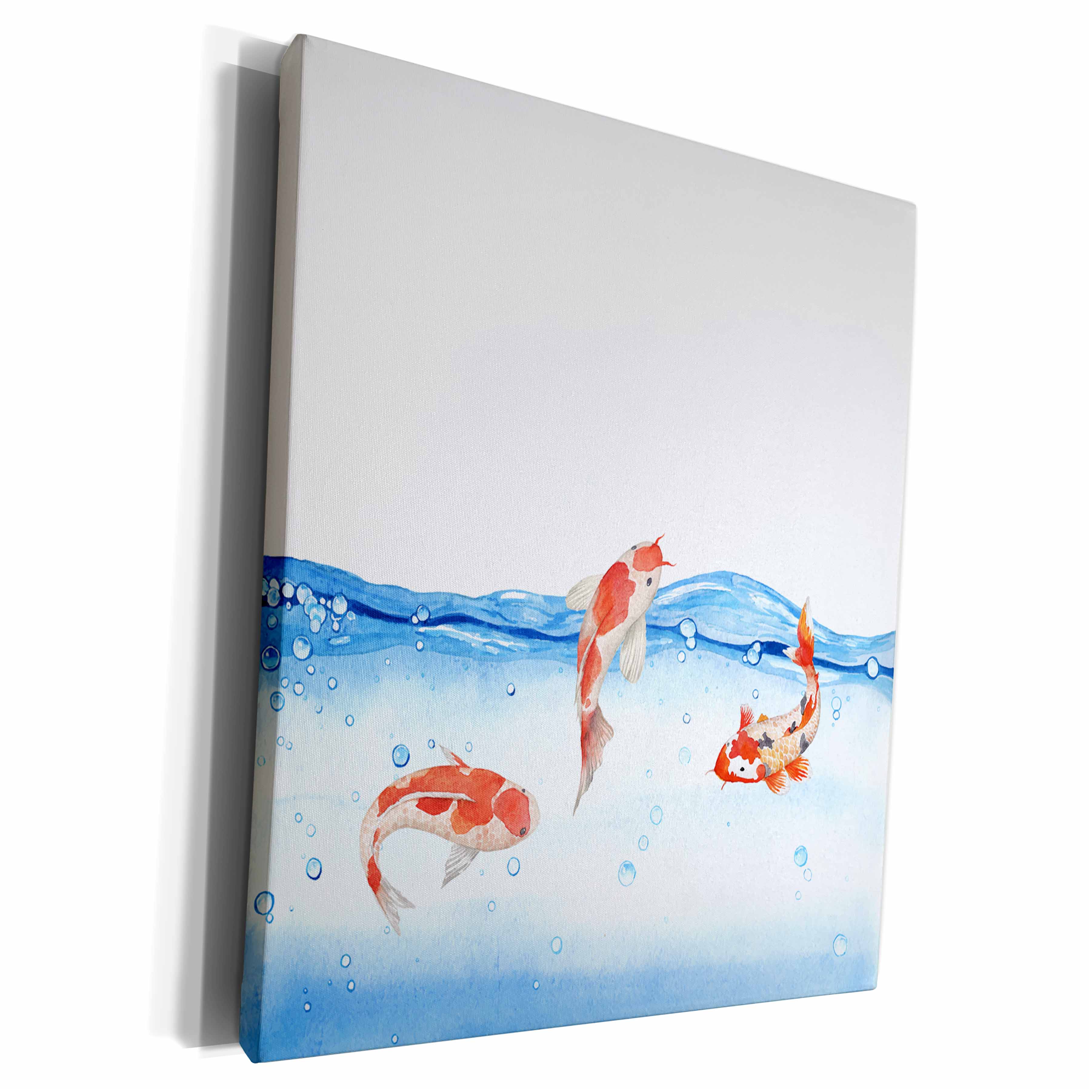 3dRose Koi fish fishes animal Asia Asian water illustration... - Museum Grade Canvas Wrap (cw_252342)