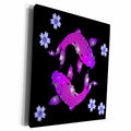 3dRose Bright and beautiful Japanese Koi fish and Florals - Museum Grade Canvas Wrap (cw_265963)