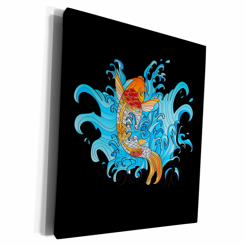 3dRose Asian Koi Fish Sakura Design for Aquarium Lovers - Museum Grade Canvas Wrap (cw_288251)