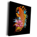 3dRose Illustration of a Red Koi Fish on Black Background - Museum Grade Canvas Wrap (cw_288252)