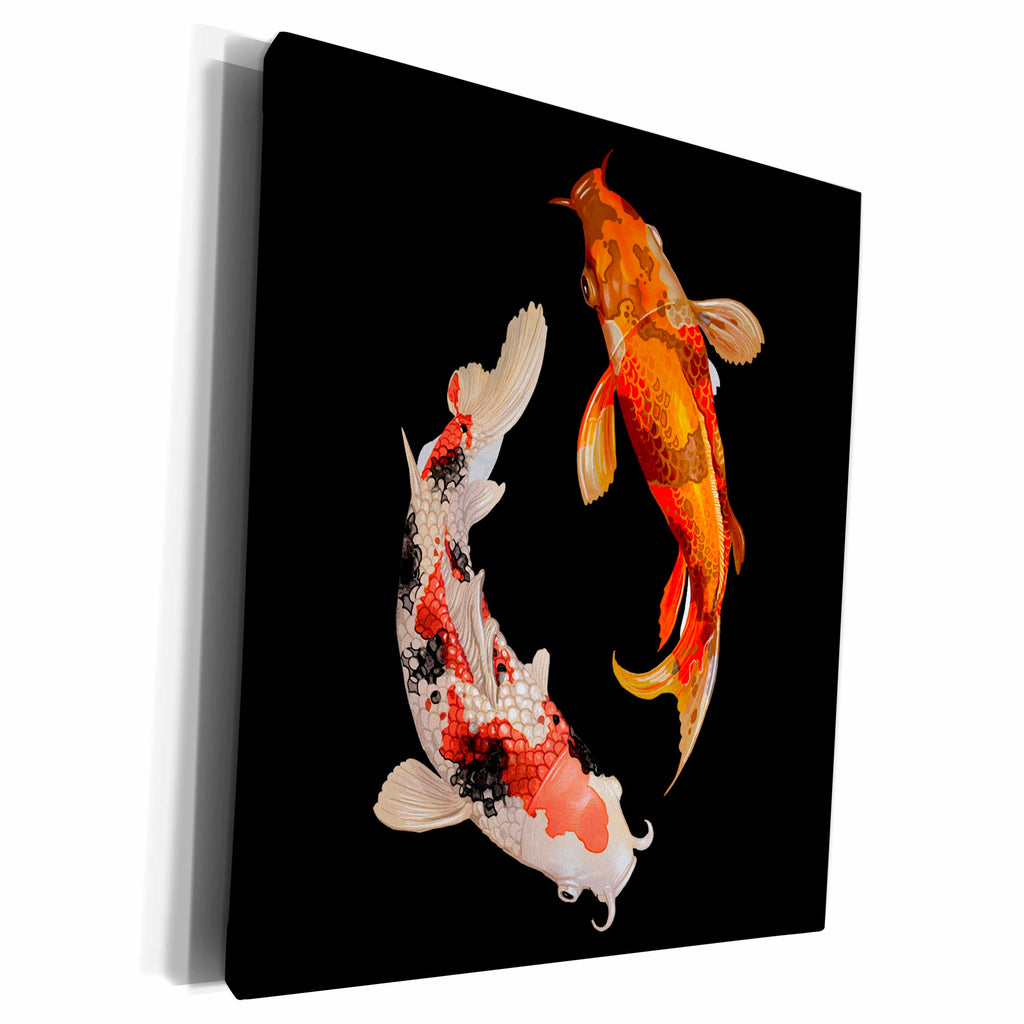 3dRose Photography of Japanese Asia Koi Fishes - Museum Grade Canvas Wrap (cw_314114)