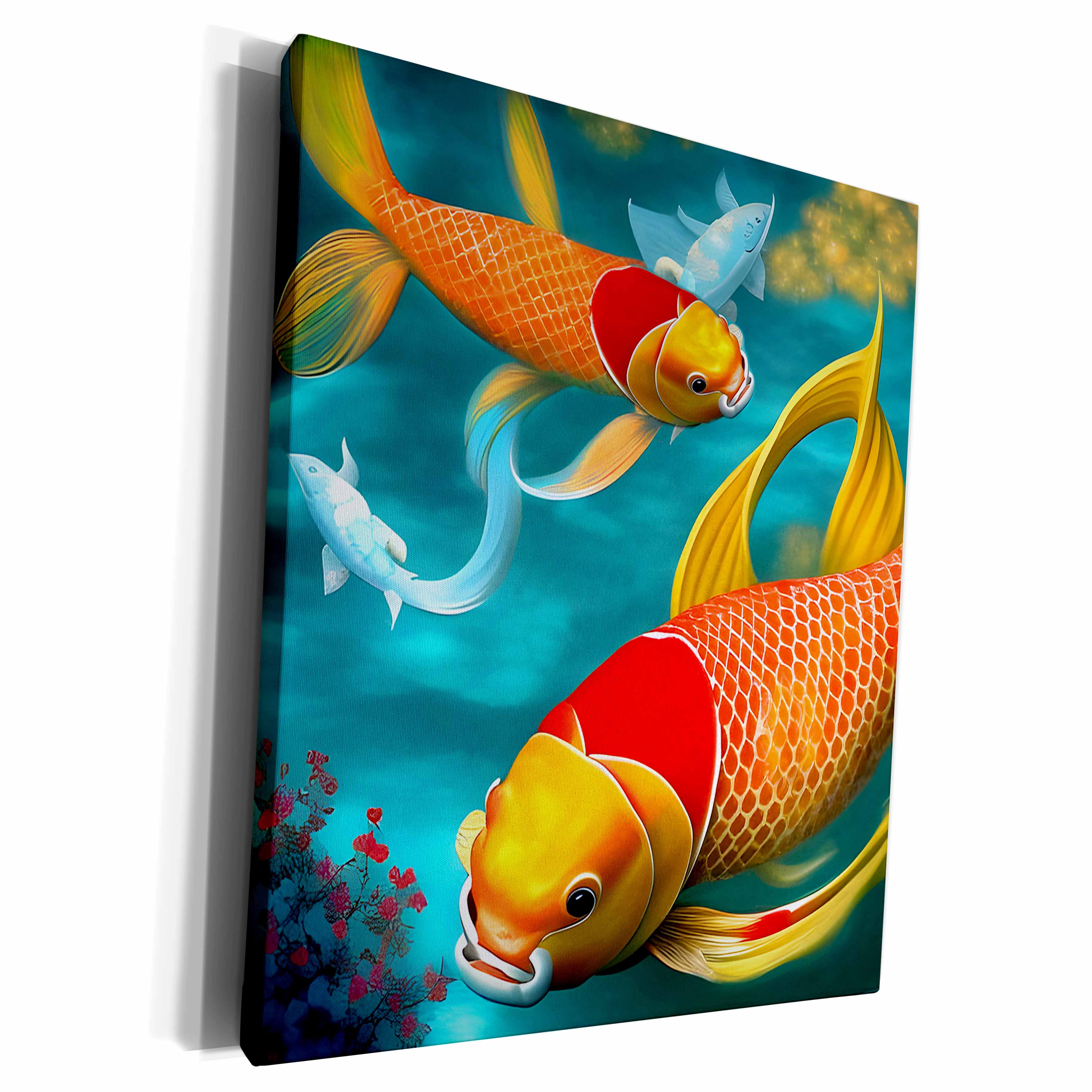 3dRose Two beautiful koi fish representing Pisces - Museum Grade Canvas Wrap (cw-382002)