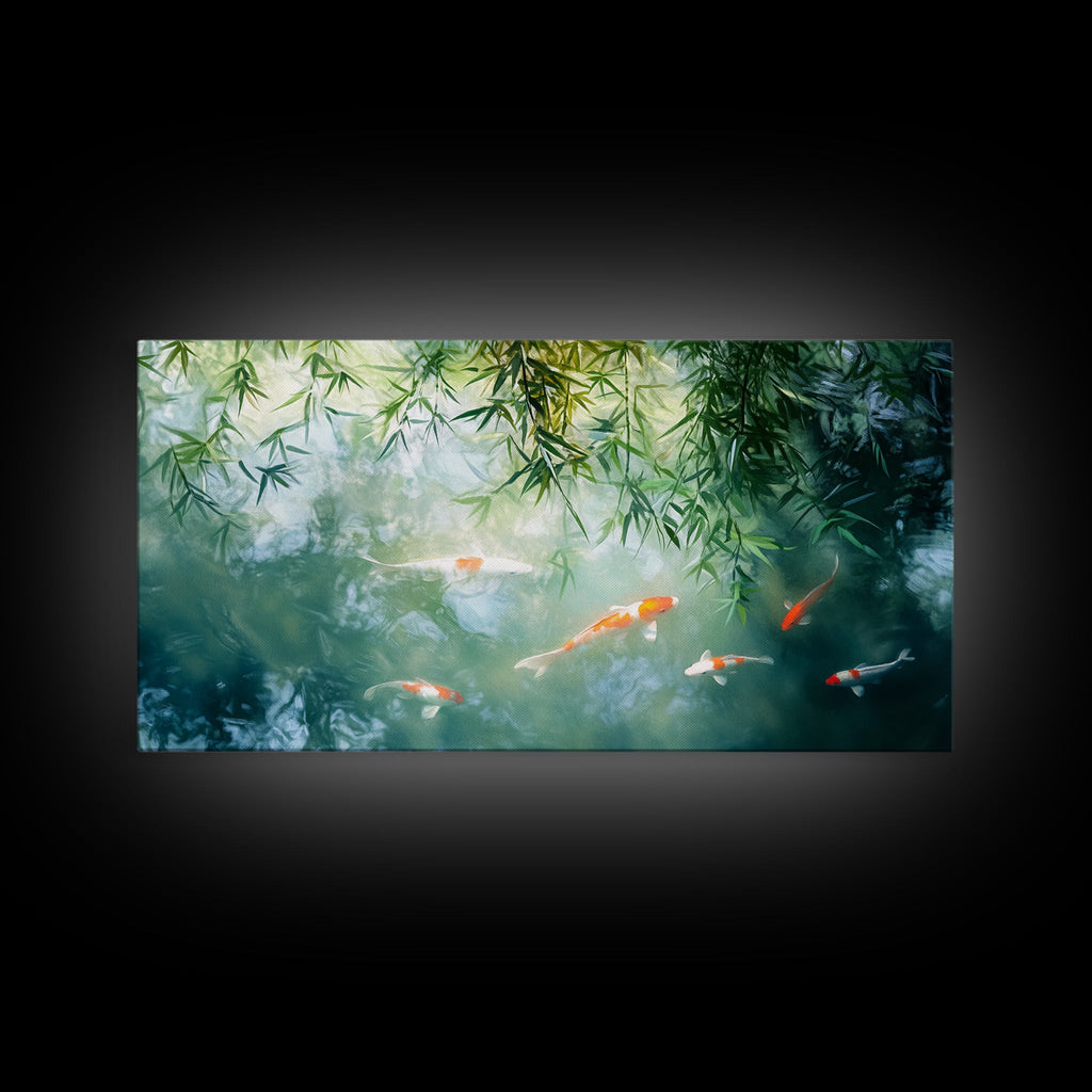 Koi Fish Swimming Canvas Print