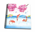 3dRose Koi Fishes Asia Asian Water Cherry Blossom Sakurah Illustration Drawing Book-Parent