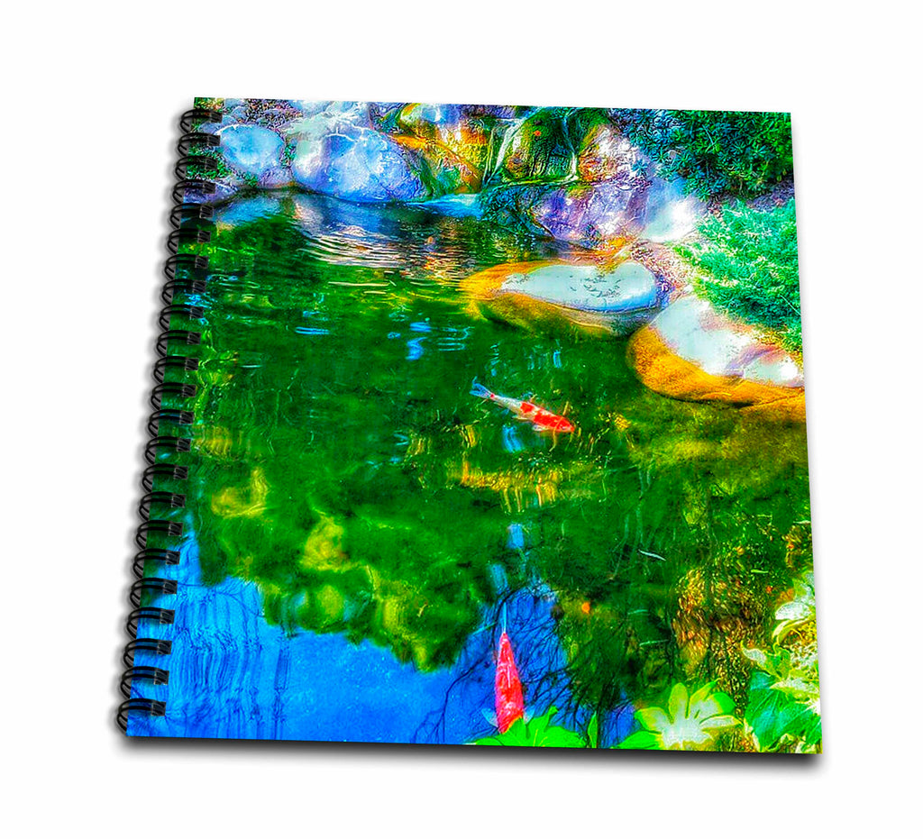 3dRose A glowing pond with beautiful koi - Drawing Books (db_352275)