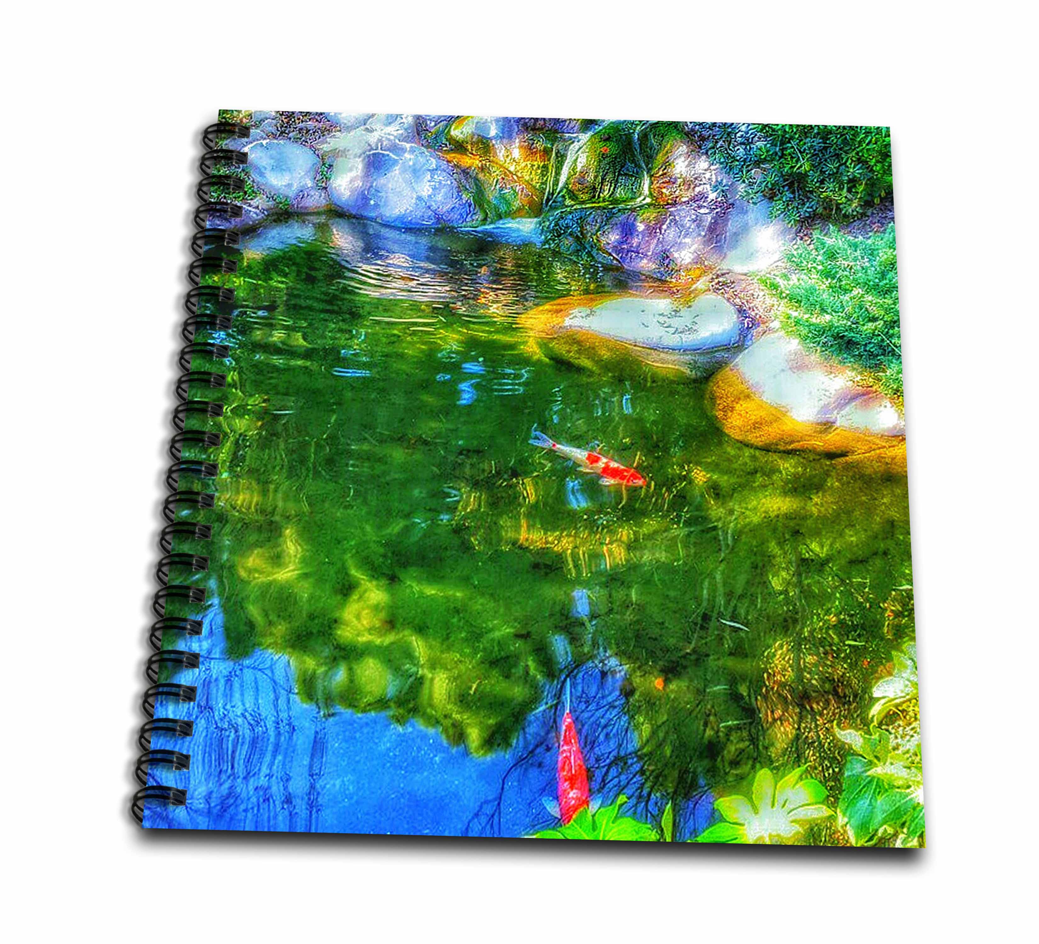 3dRose A glowing pond with beautiful koi - Drawing Books (db_352275)