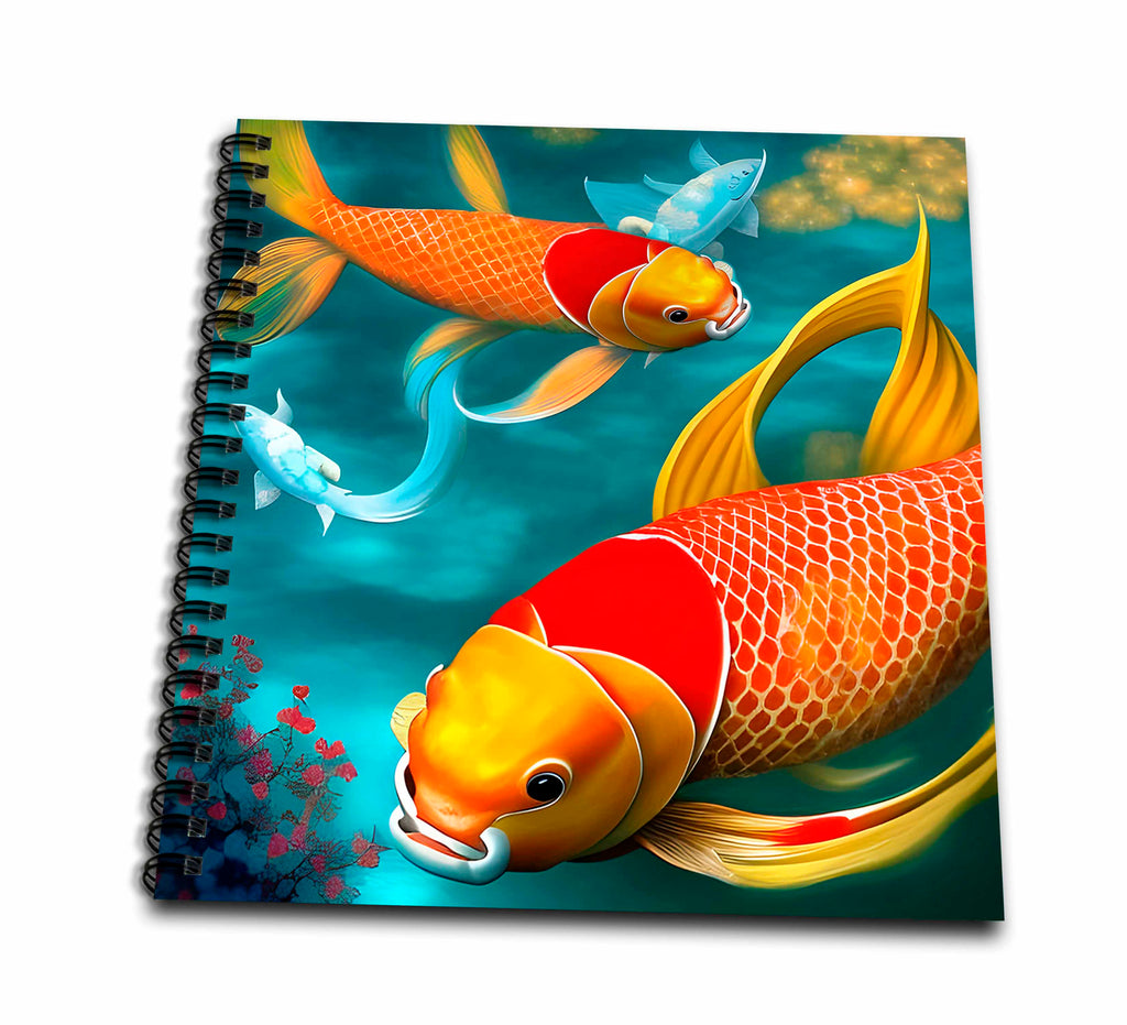 3dRose Two Beautiful koi Fish Representing Pisces - Drawing Books (db-382002)