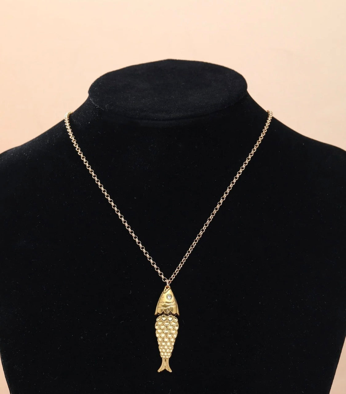 Gold Articulated Koi Fish Pendant Necklace – Stainless Steel