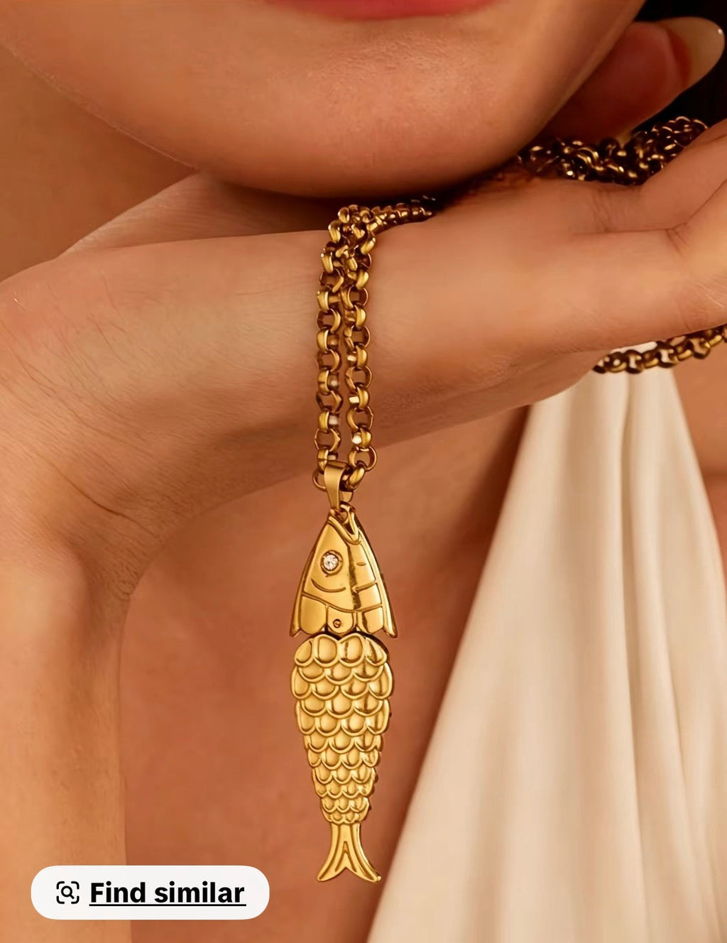 Gold Articulated Koi Fish Pendant Necklace – Stainless Steel