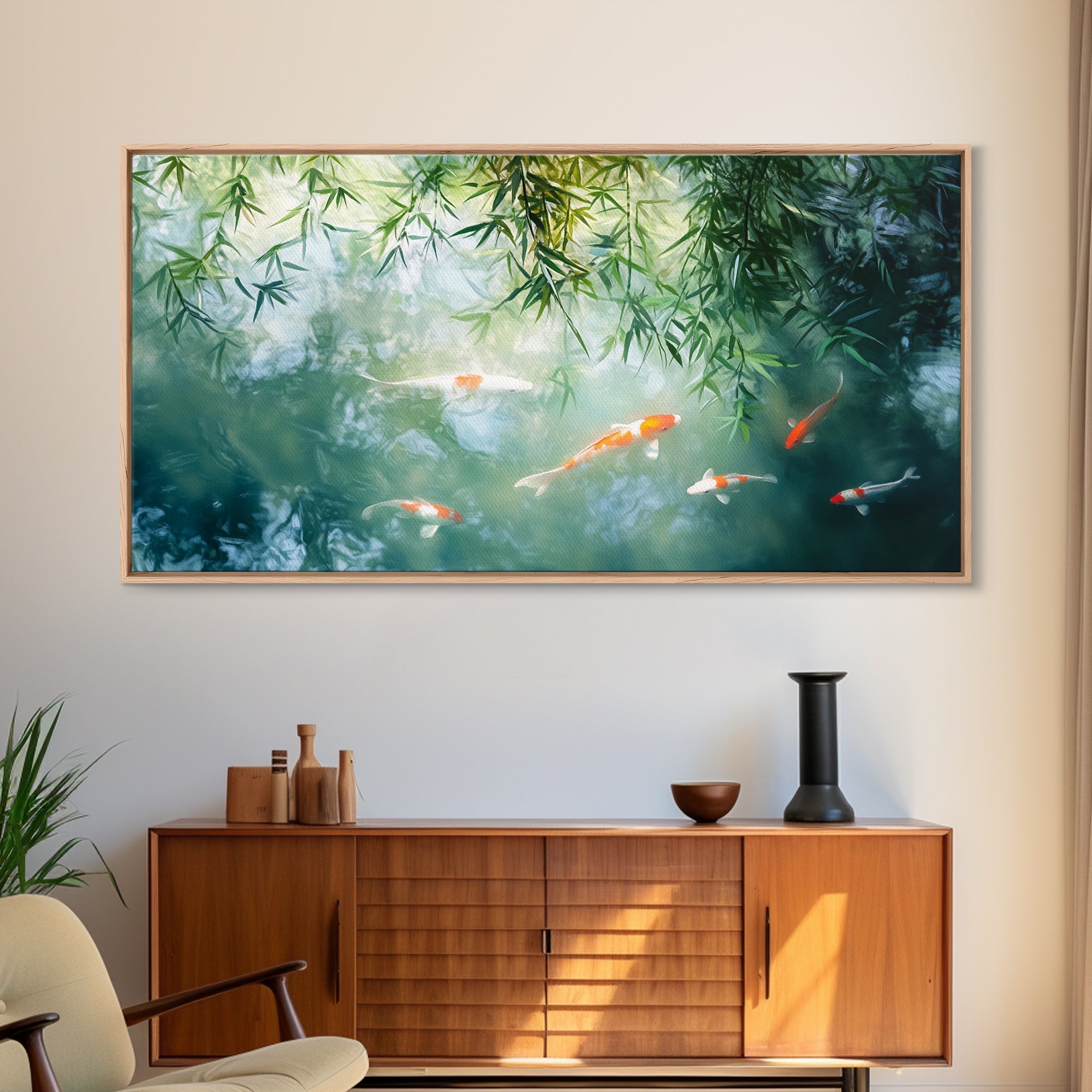 Koi Fish Swimming Canvas Print