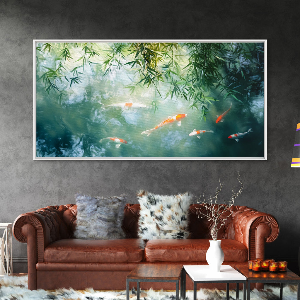 Koi Fish Swimming Canvas Print