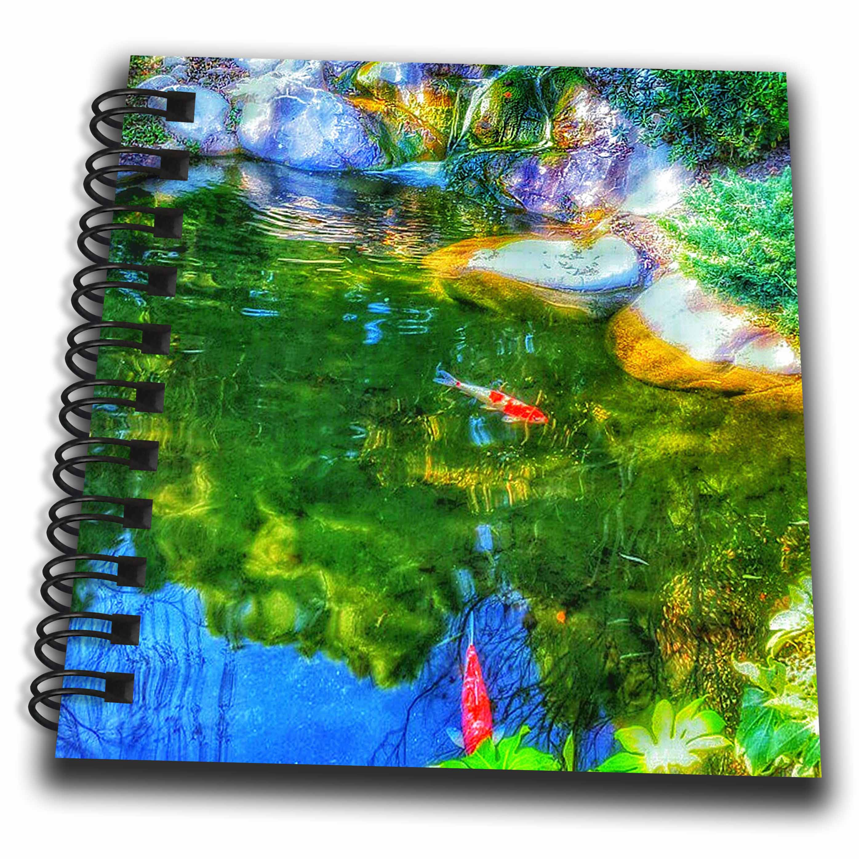 3dRose A glowing pond with beautiful koi - Drawing Books (db_352275)