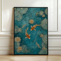 Japanese Red Koi Fish Canvas Wall Art Minimalist Poster