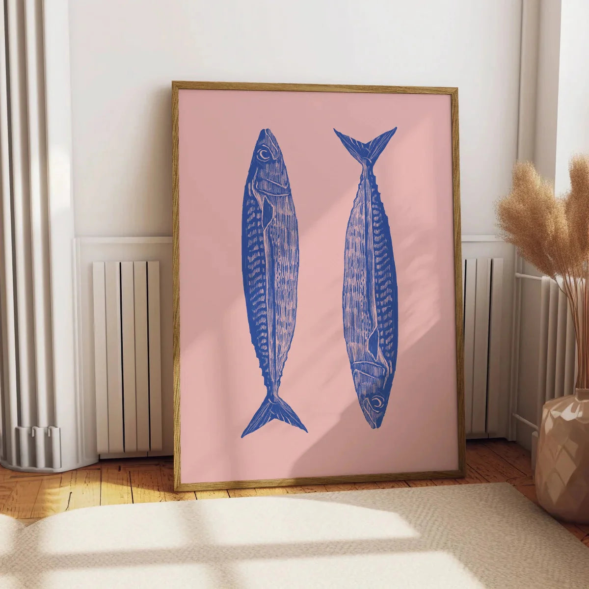 Japanese Red Koi Fish Canvas Wall Art Minimalist Poster