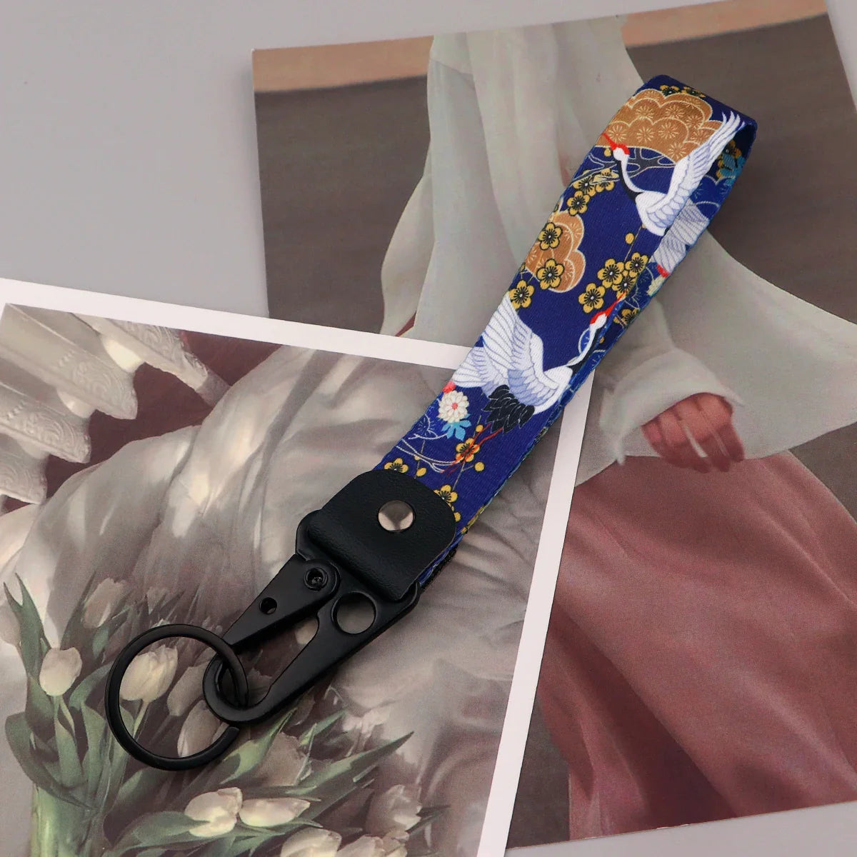 Koi Fish & Crane Artistic Keychain Set