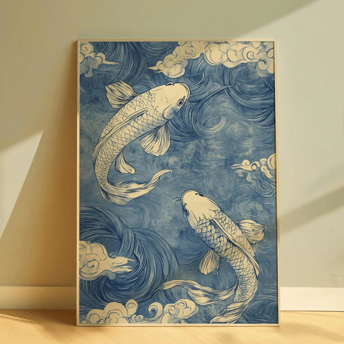 Japanese Red Koi Fish Canvas Wall Art Minimalist Poster
