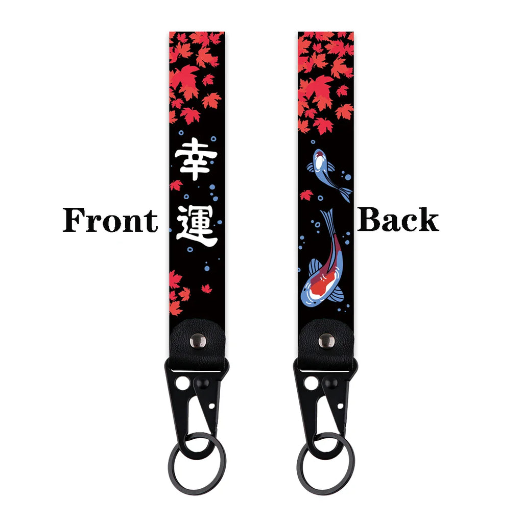 Koi Fish & Crane Artistic Keychain Set