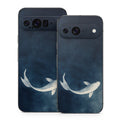 The Koi koi fish skin on Google Pixel 9 and Pixel 9 Pro — deep blue underwater artwork by Crystal Creek Koi Farm