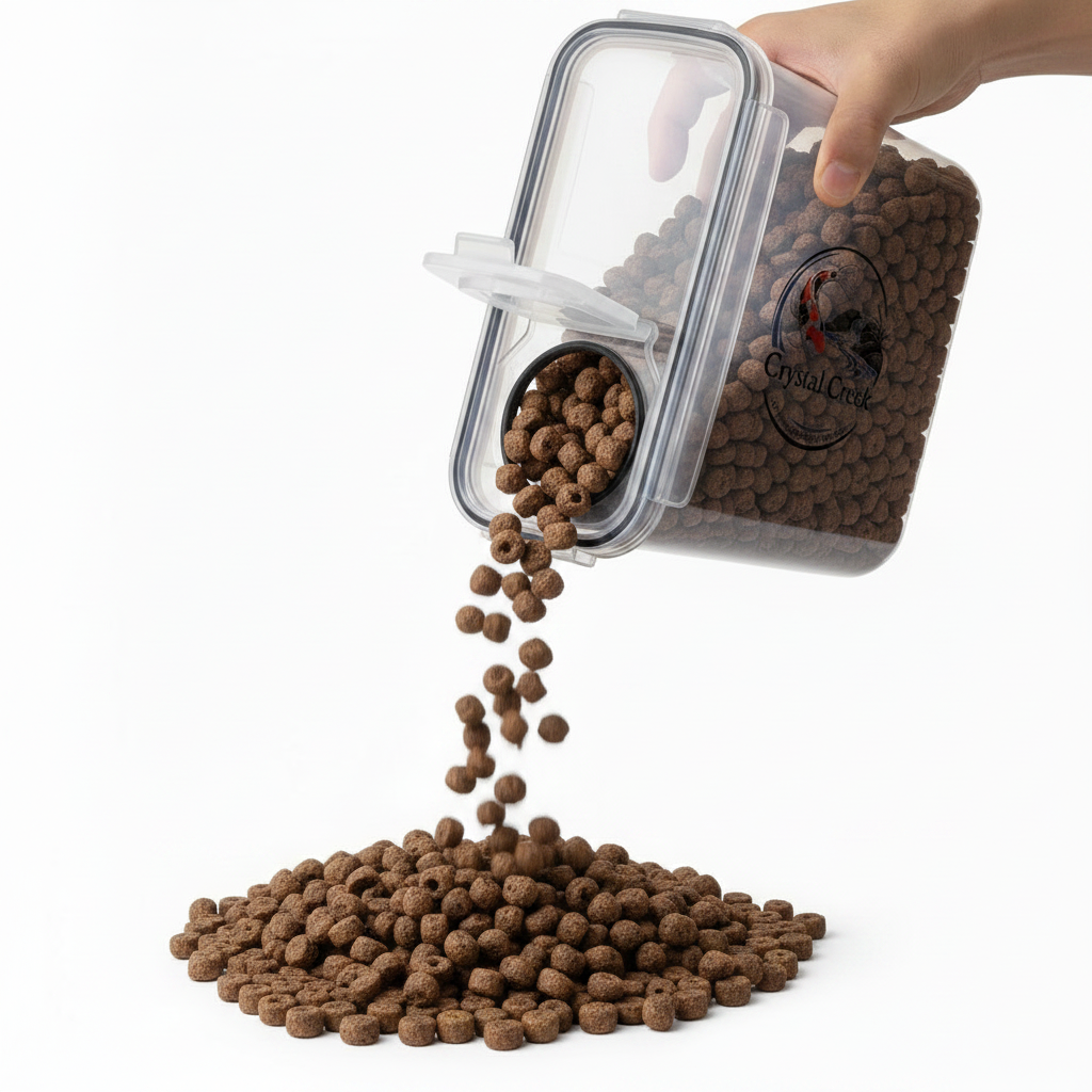 Brown Koi Food Container Pour