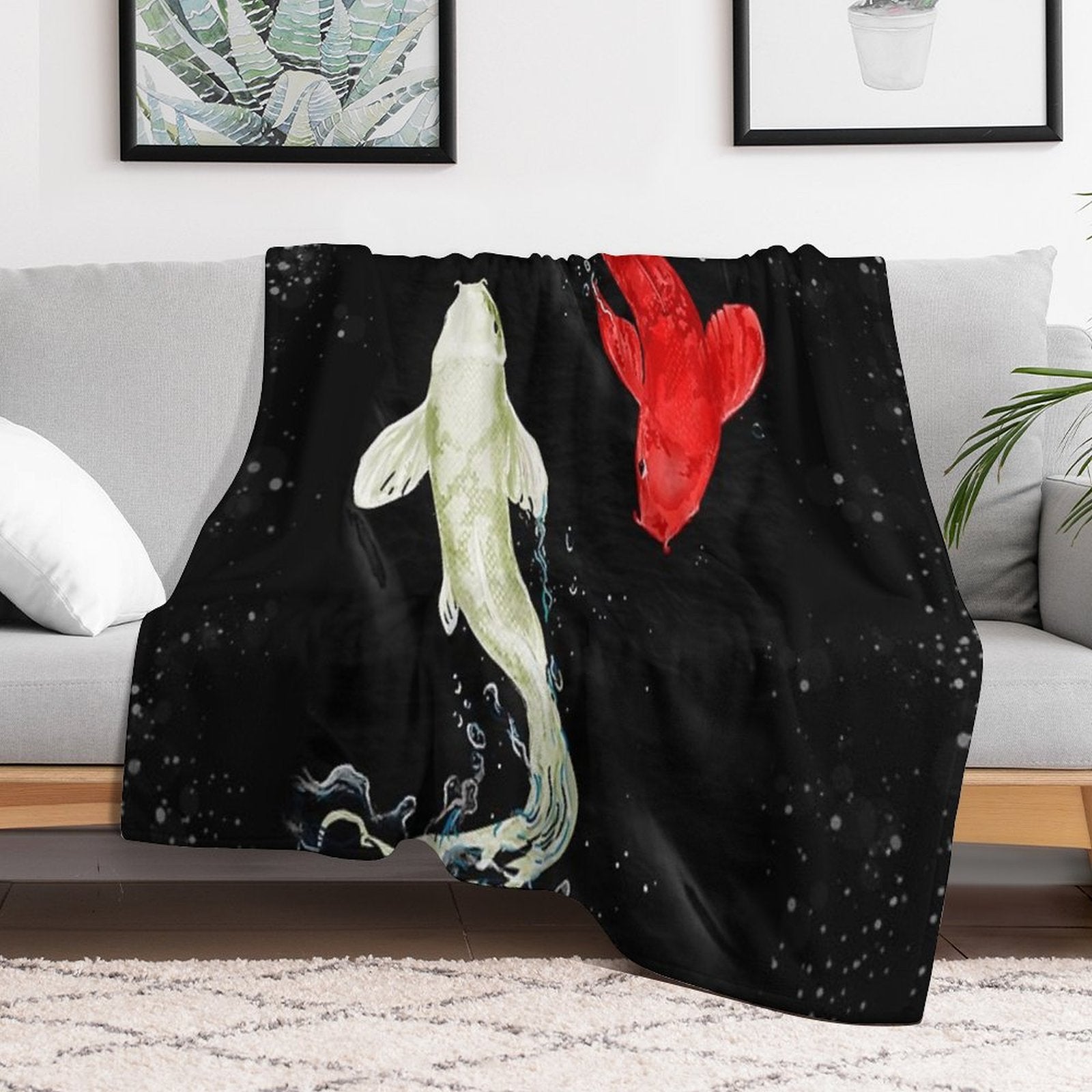 Koi Fish Throw Blanket