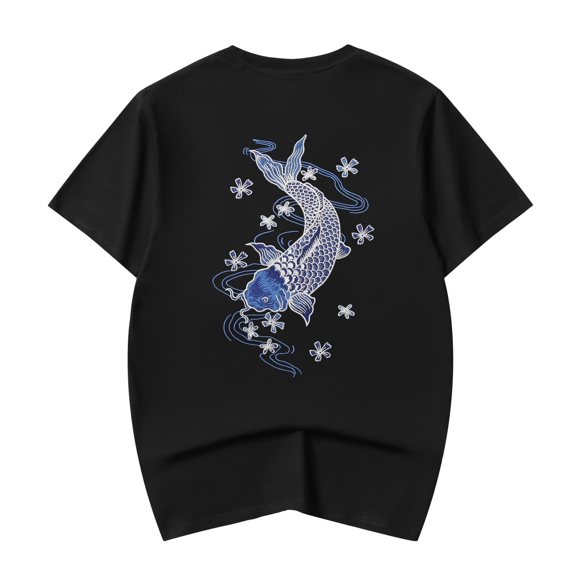 Blue Koi Embroidery Tee