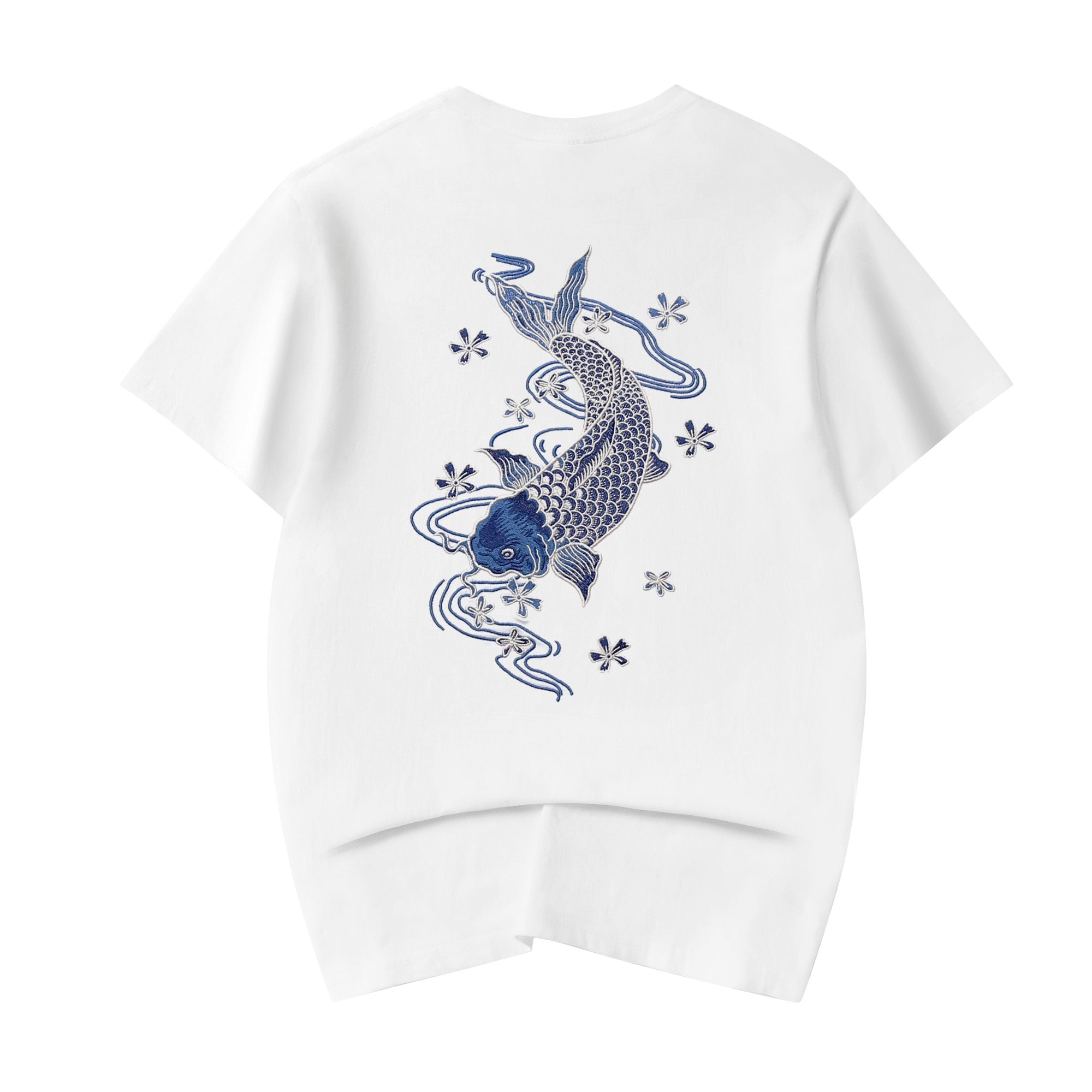 Blue Koi Embroidery Tee