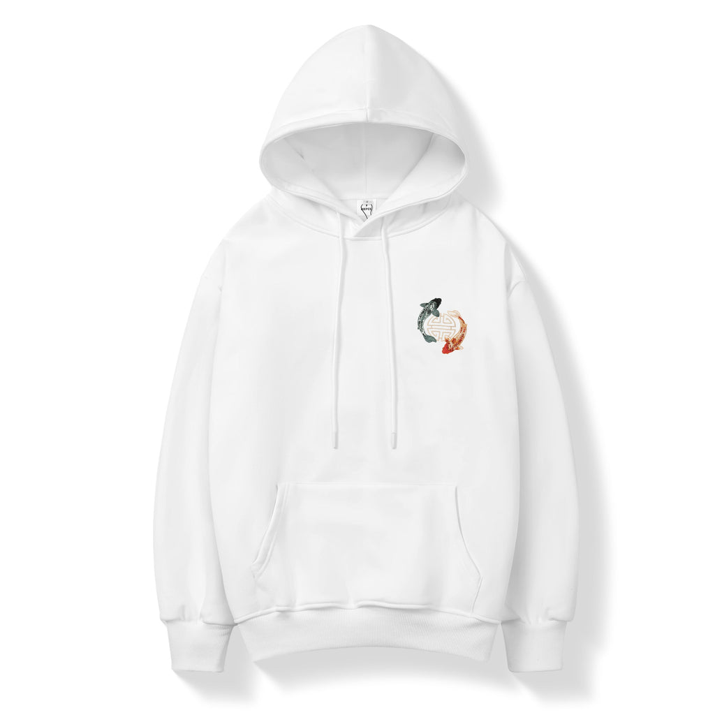 YinYang Koi Embroidery Hoodie