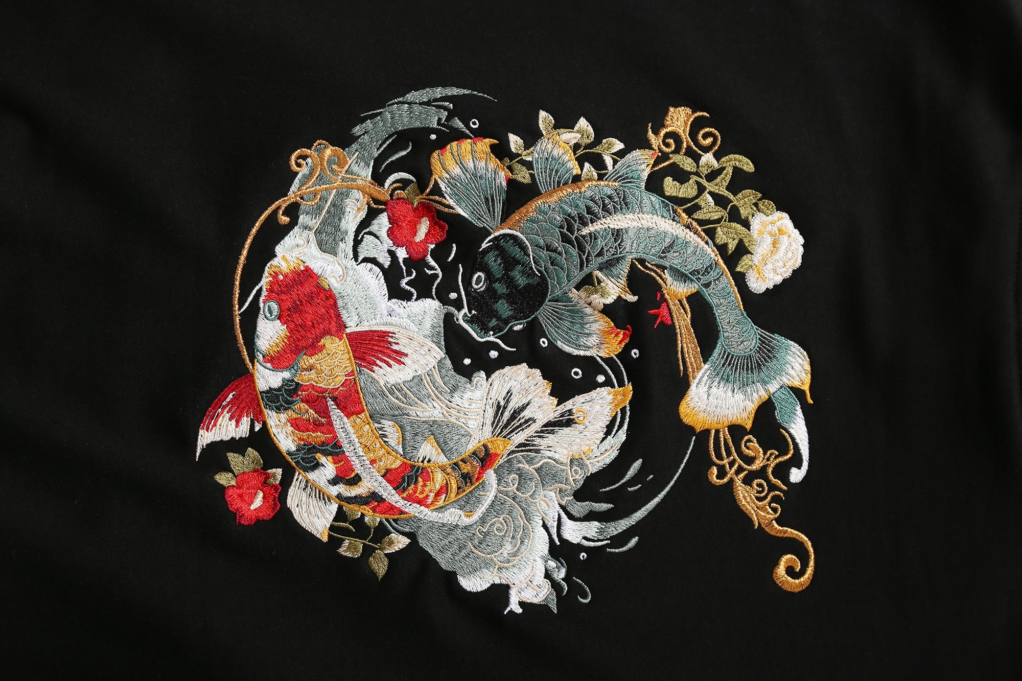 YinYang Koi Embroidery Hoodie