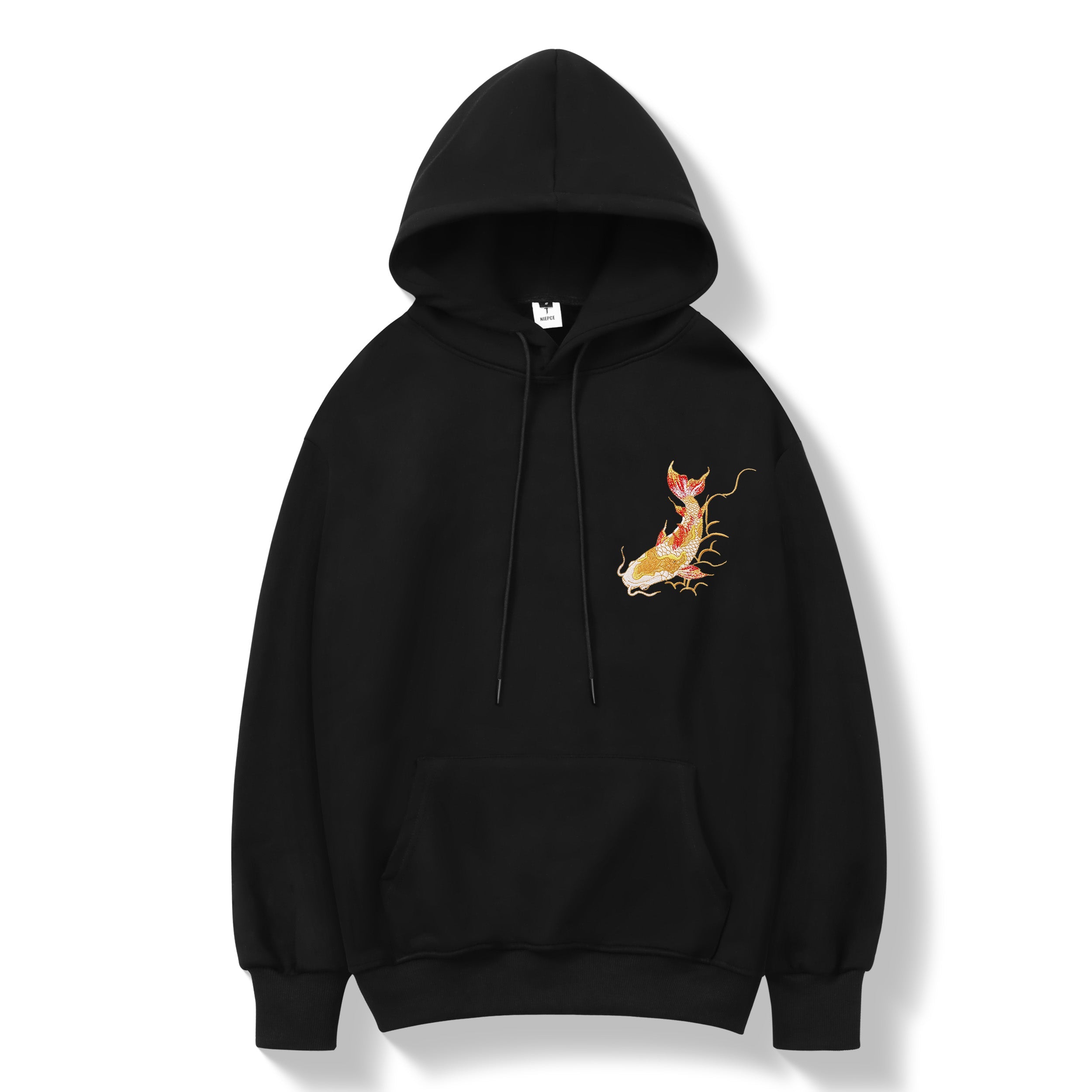 Golden Koi Fish Embroidery Hoodie