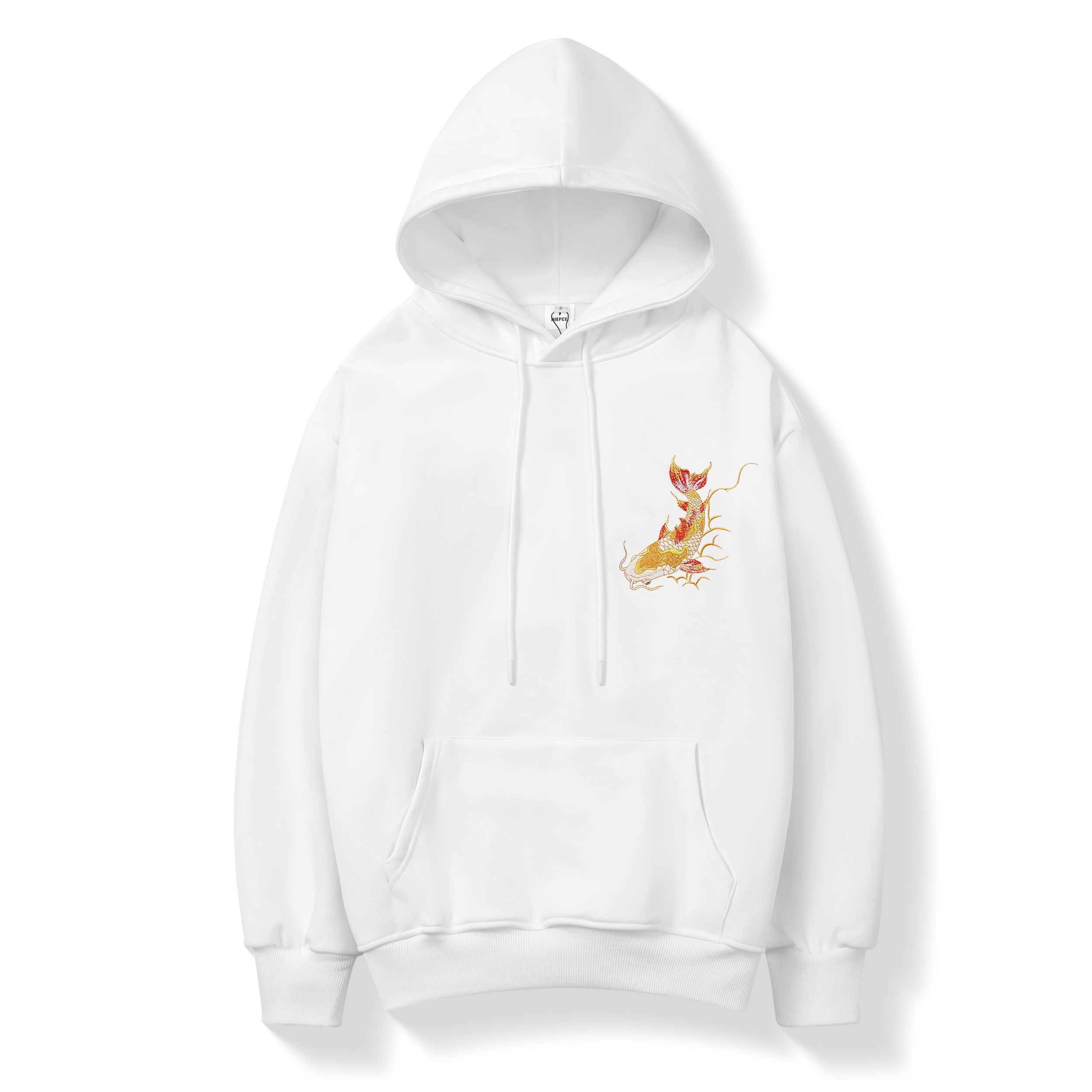 Golden Koi Fish Embroidery Hoodie