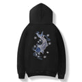 Blue Koi Embroidery Hoodie