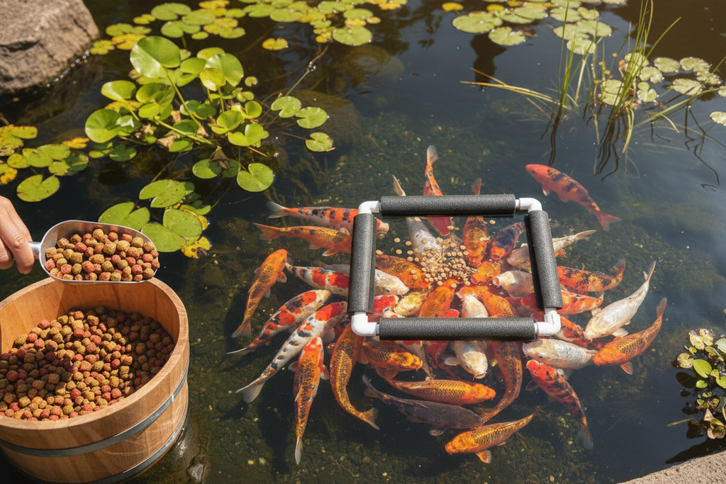 Koi Feeding Lifestyle Shot