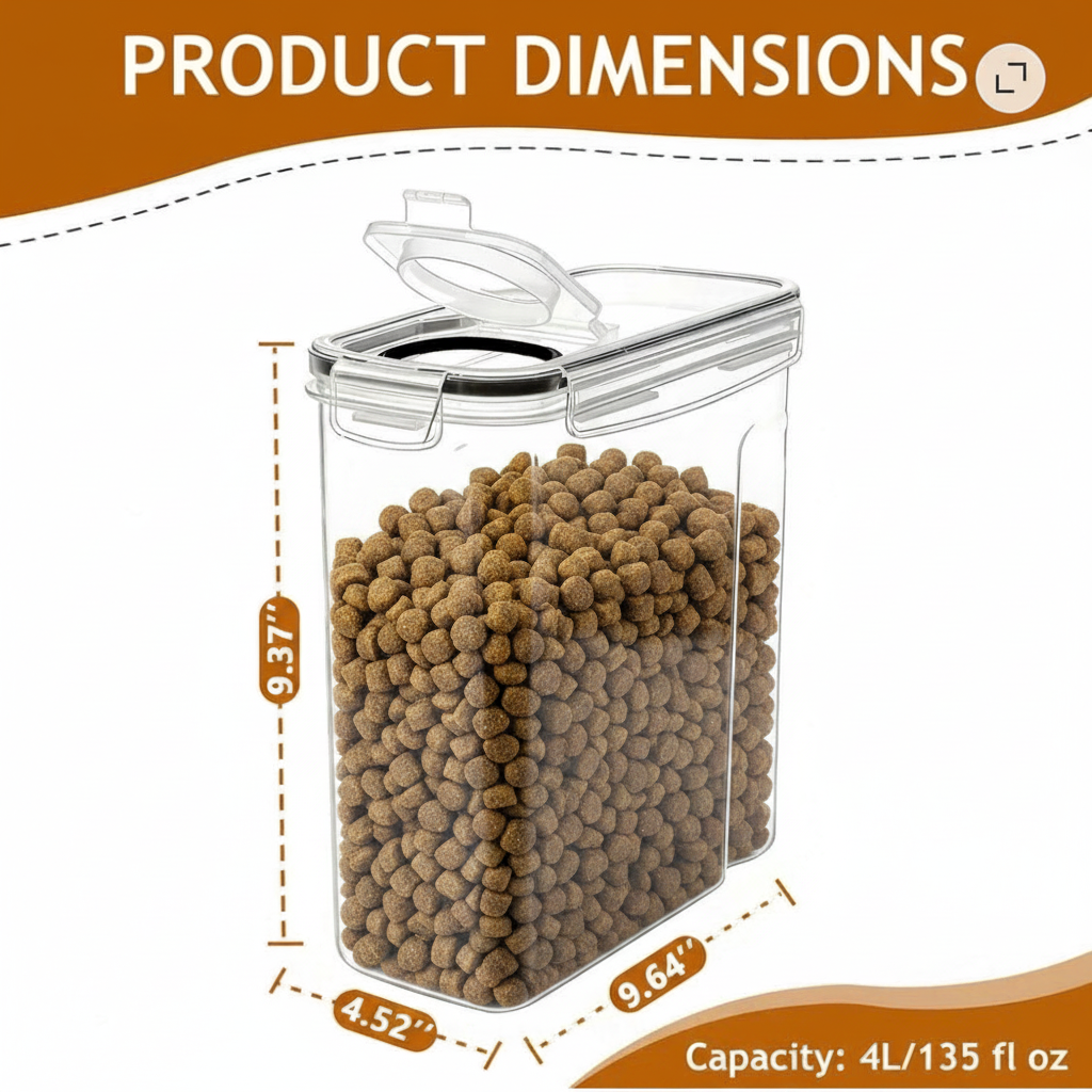 Product Dimensions - Koi Food Container