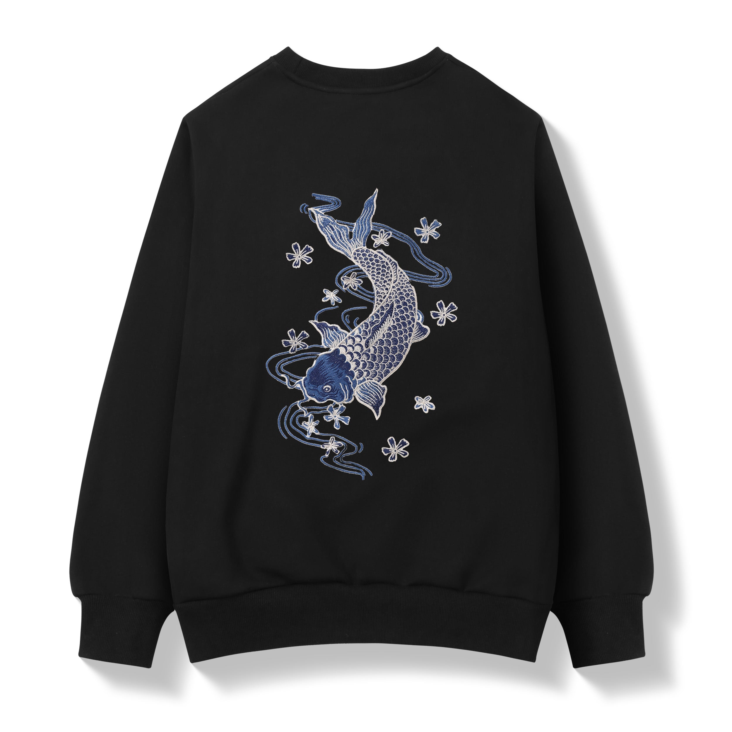Blue Koi Embroidery Sweater