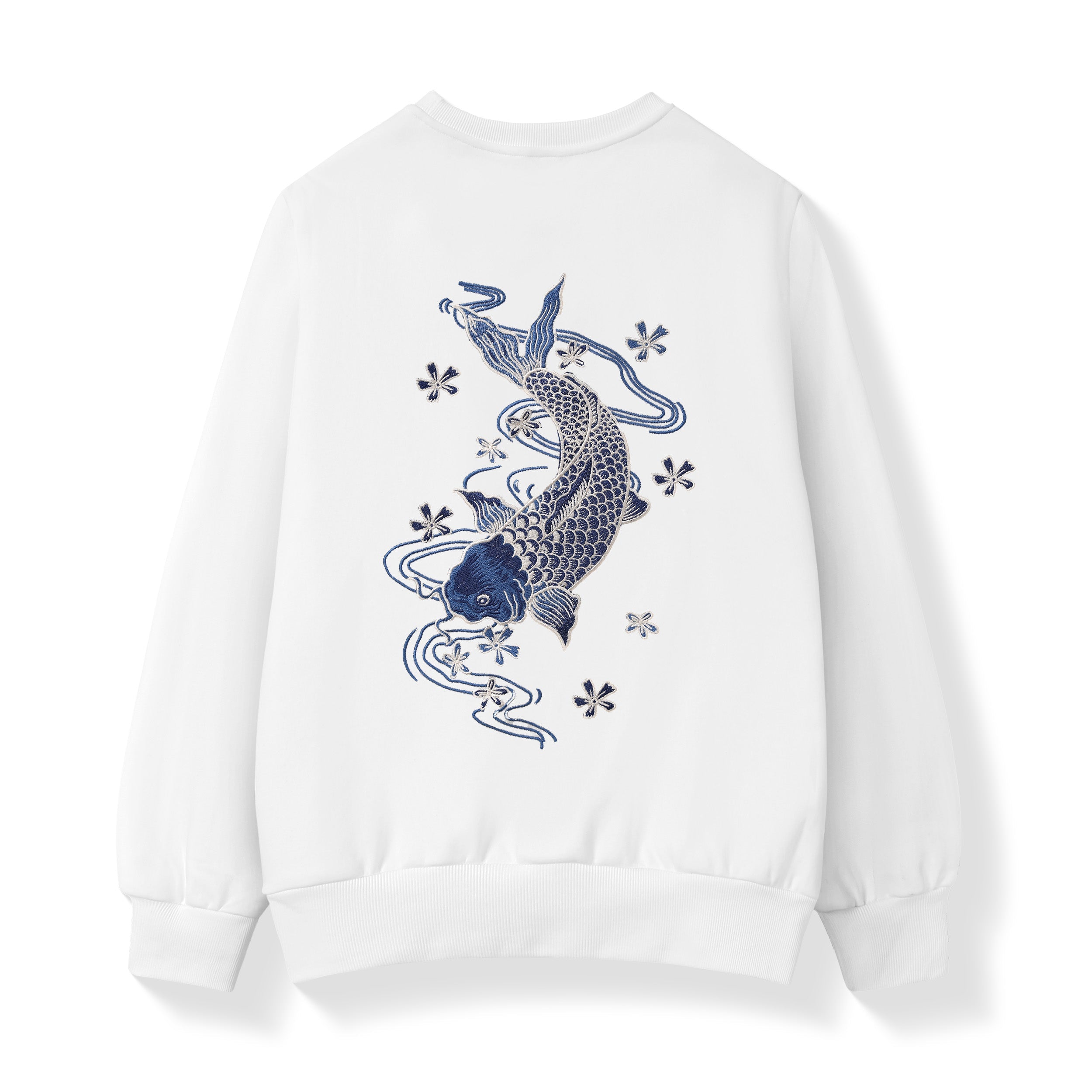Blue Koi Embroidery Sweater