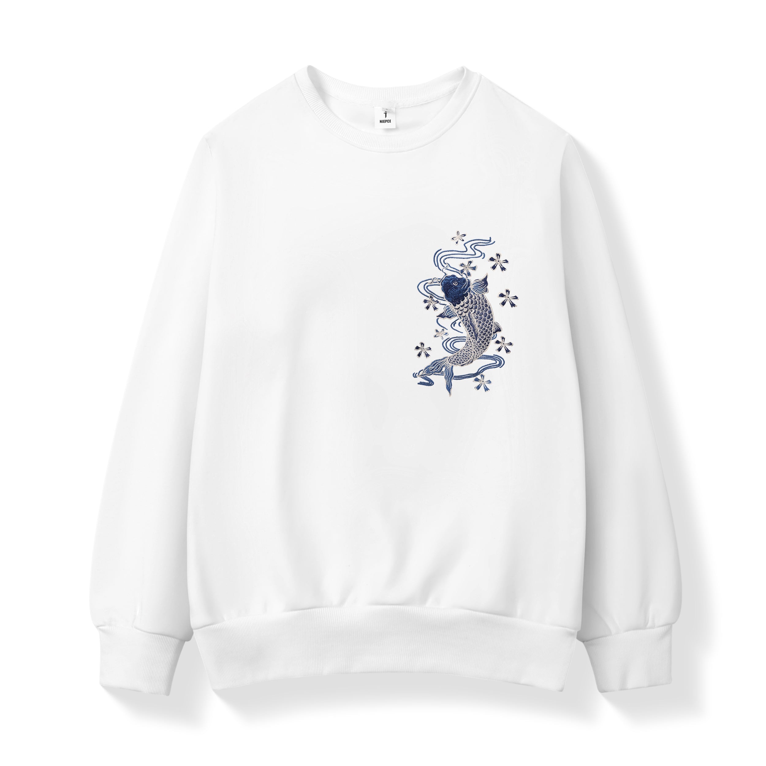 Blue Koi Embroidery Sweater