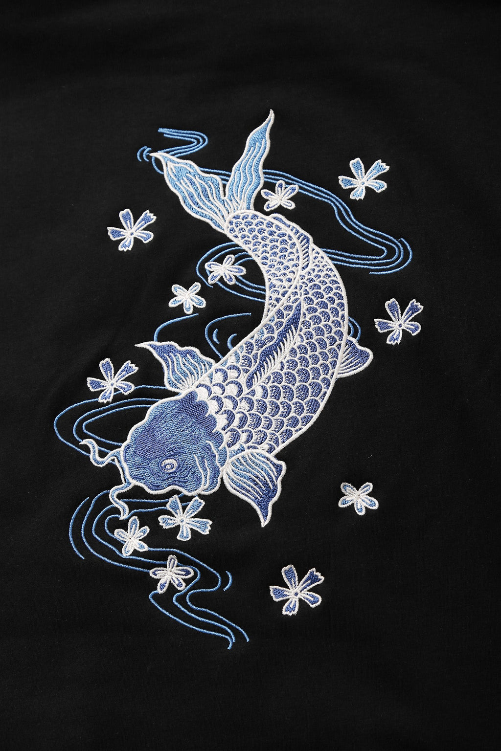 Blue Koi Embroidery Sweater