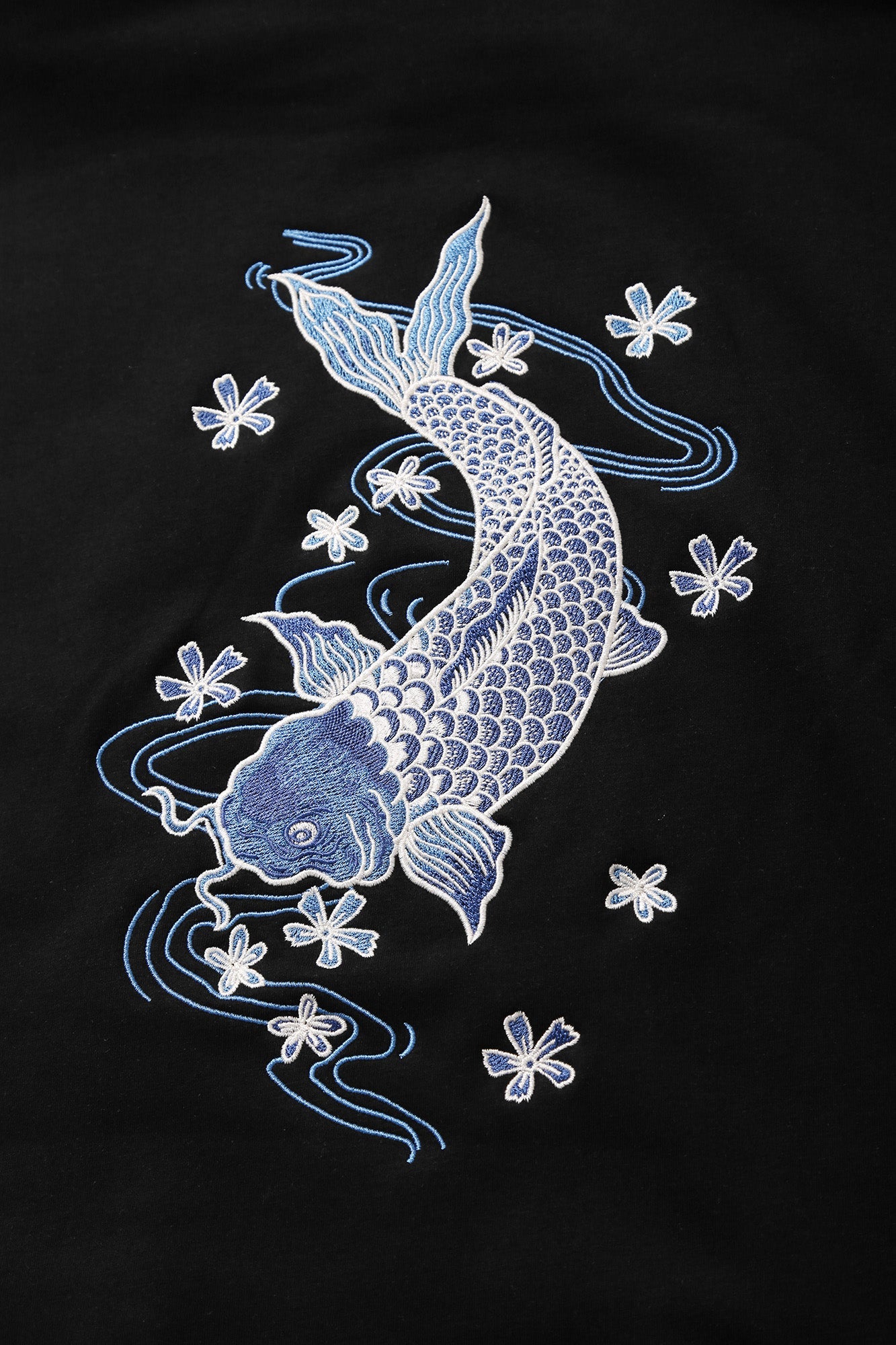 Blue Koi Embroidery Sweater